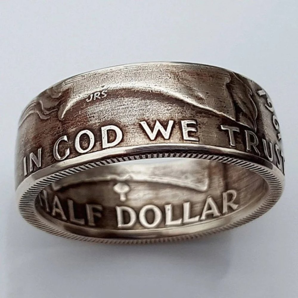 $$$ Awesome 1961 Half Dollar Sterling Silver Band $$$ - Picture 3 of 3